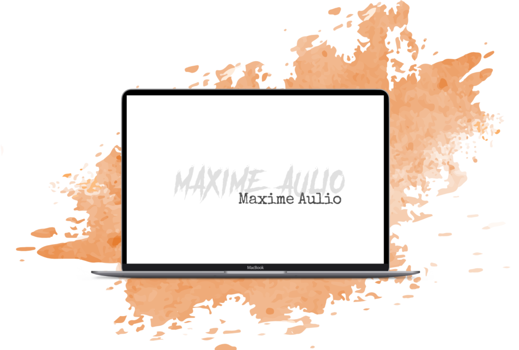 tache encre ordinateur portable logo Maxime Aulio