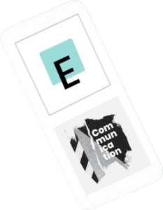 mobile communication logo Emeline Design